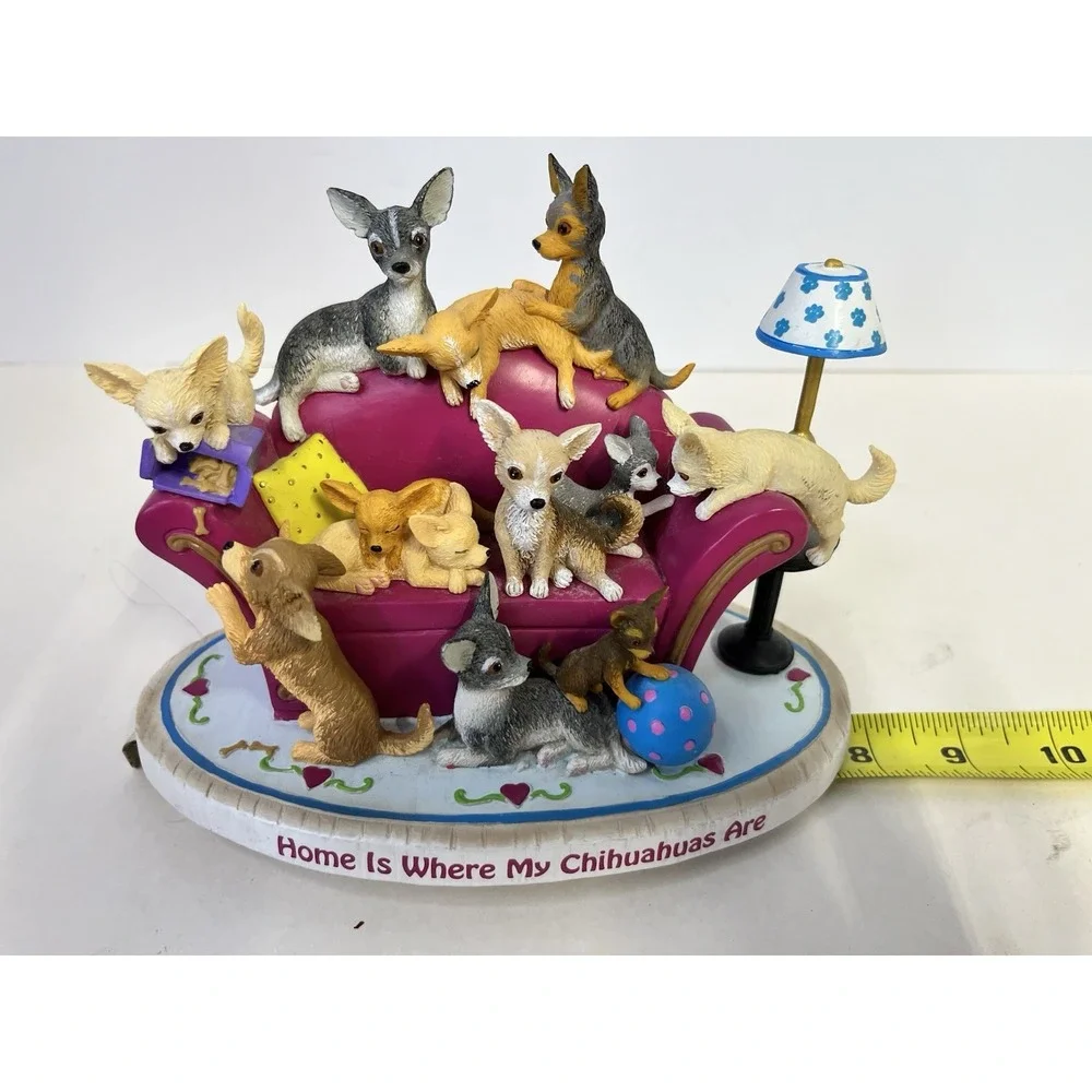 Hamilton Collection Home Is Where My Chihuahuas Are Resin Figurine Dogs